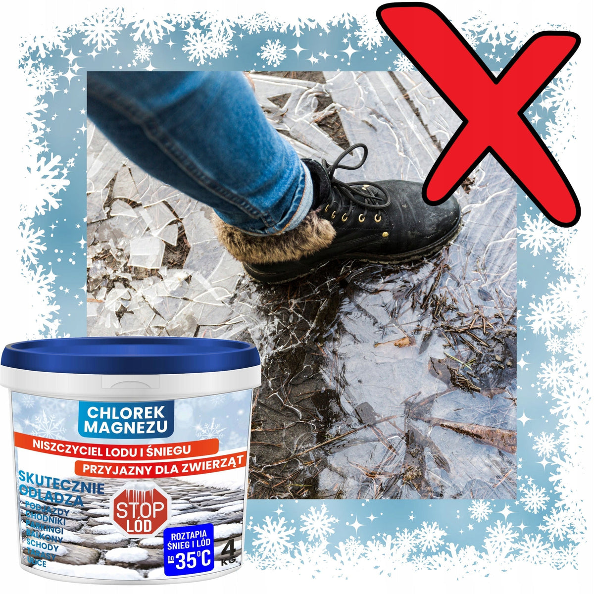 CHLORURE DE MAGNÉSIUM 10 KG – destructeur de glace, meilleur que le sel de déneigement et sans danger pour les animaux !