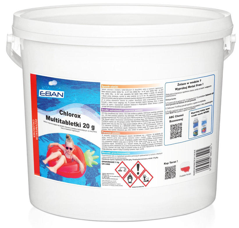 Chlorox Multitabs 20g – Comprimés de chlore pour piscine – 3 kg